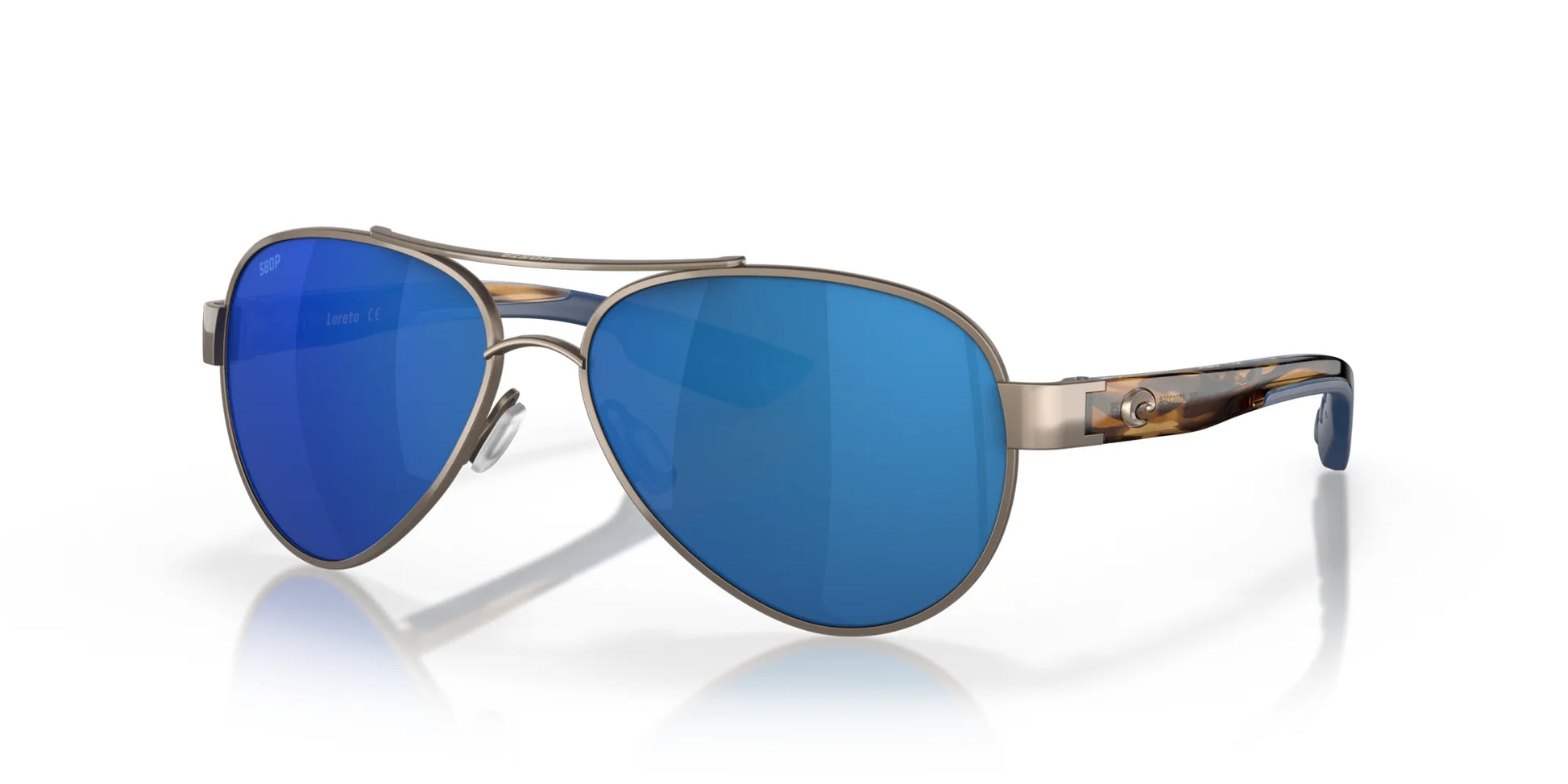 Costa LORETO 6S4006 Sunglasses Golden Pearl / Blue Mirror