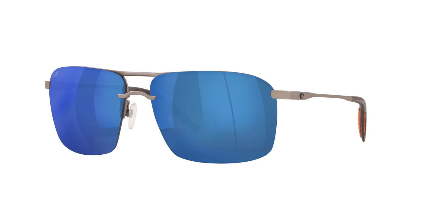 Costa SKIMMER 6S6008 Sunglasses Matte Silver / Blue Mirror