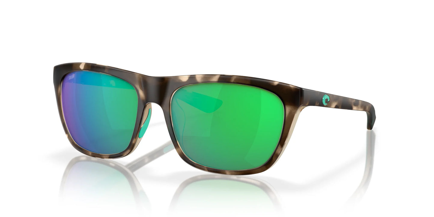 Costa CHEECA 6S9005 Sunglasses Matte Shadow Tortoise / Green Mirror