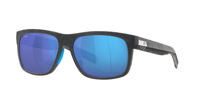Costa BAFFIN 6S9030 Sunglasses Net Gray With Blue Rubber / Blue Mirror