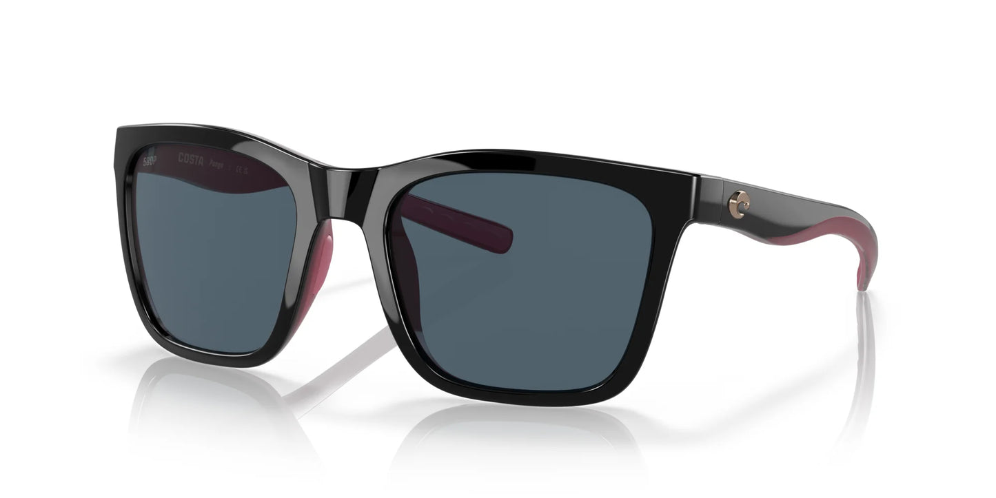 Costa PANGA 6S9037 Sunglasses Shiny Black / Crystal / Fuchsia / Gray