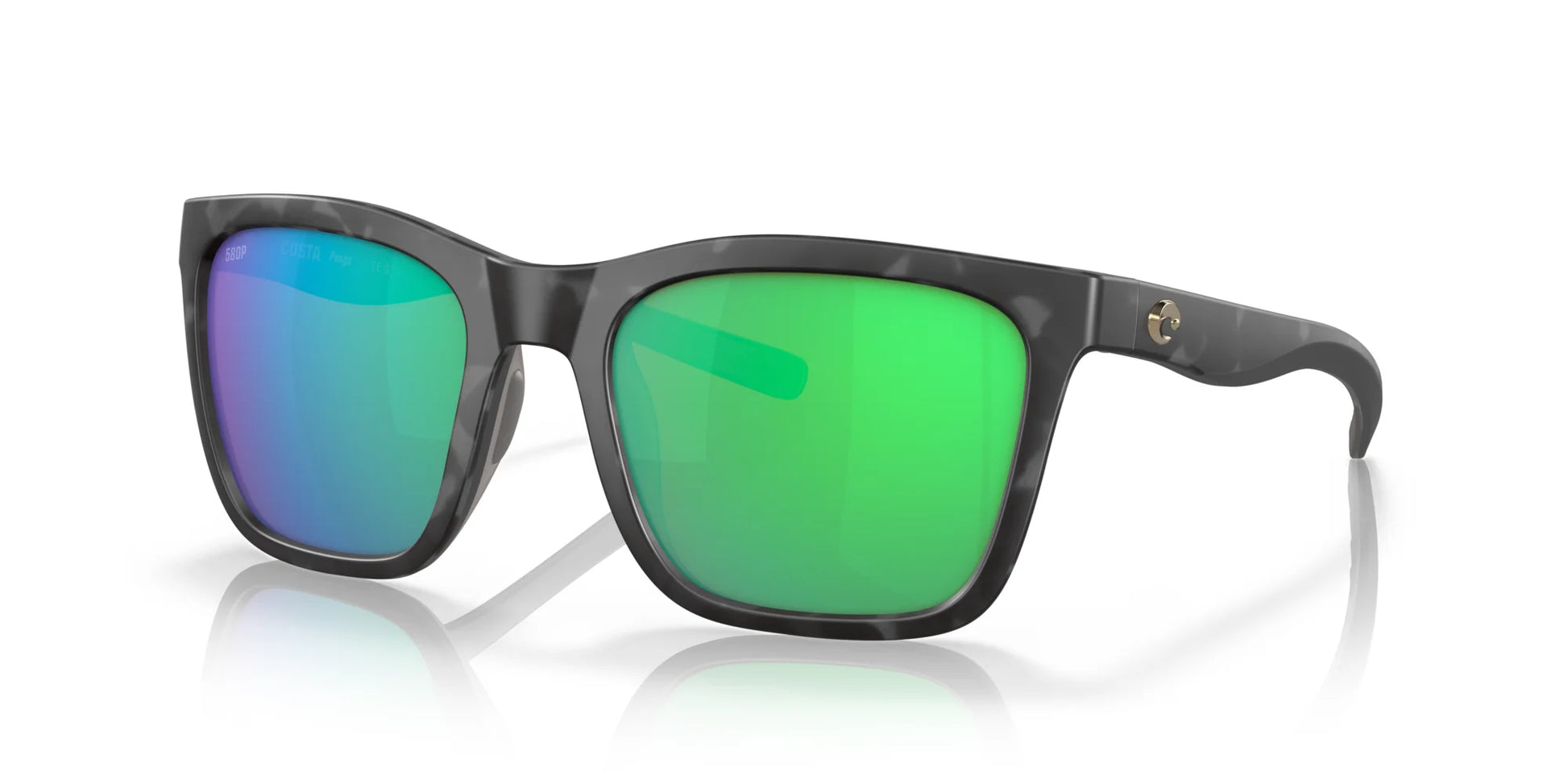 Costa PANGA 6S9037 Sunglasses Matte Gray Tortoise / Green Mirror