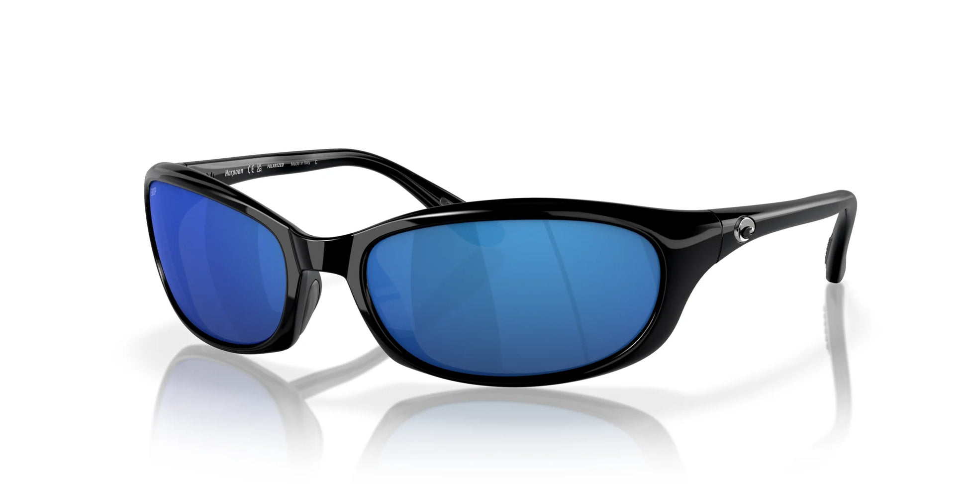 Costa HARPOON 6S9040 Sunglasses Shiny Black / Blue Mirror