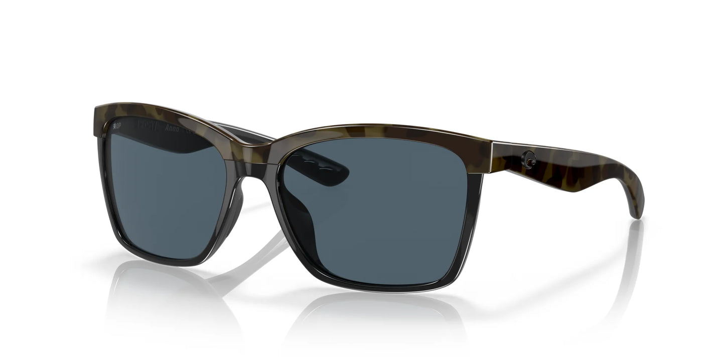 Costa ANAA 6S9053 Sunglasses Shiny Olive Tortoise On Black / Gray