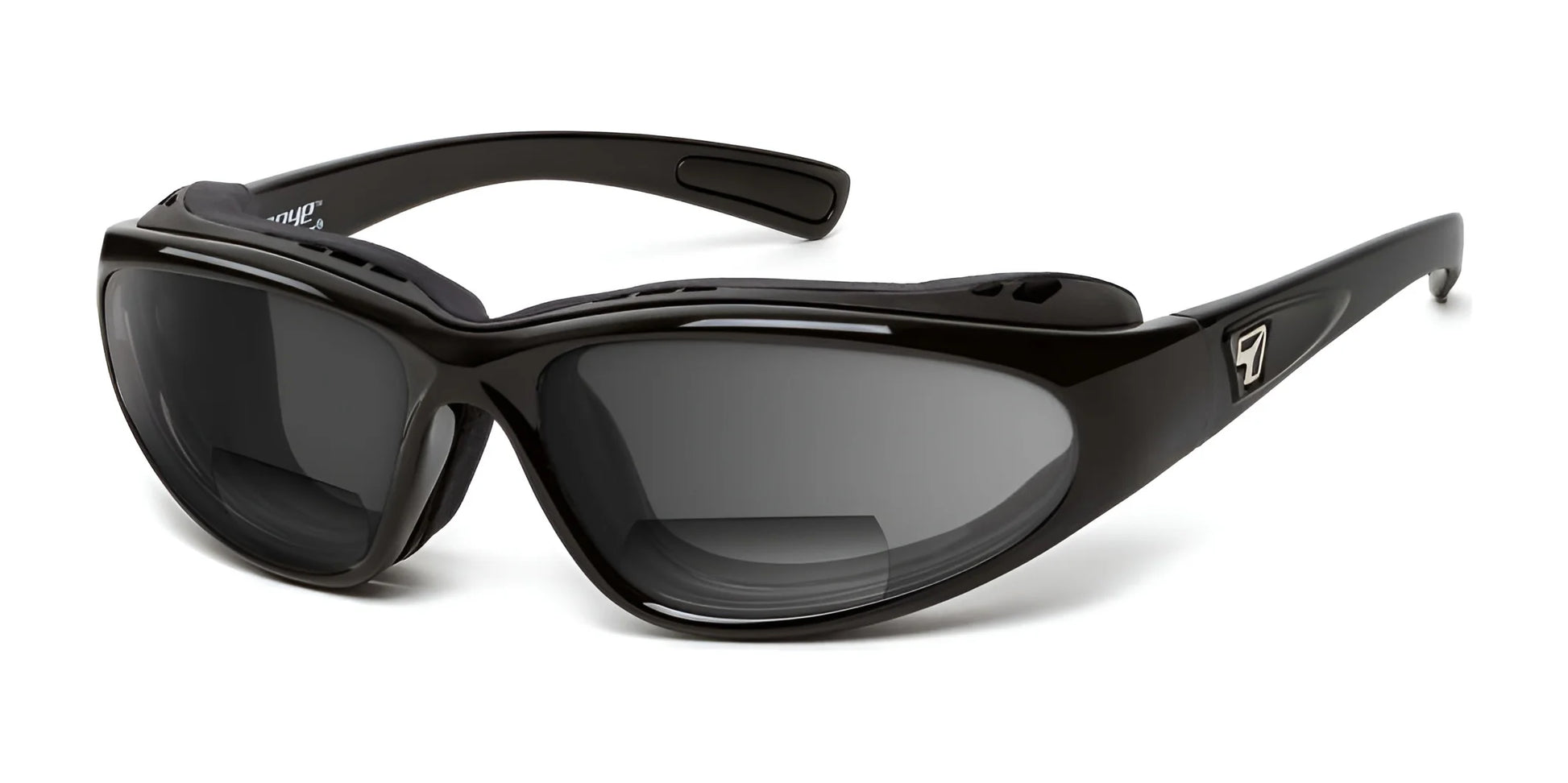 7eye Bora Bifocal Sunglasses Glossy Black / Gray / +2.50