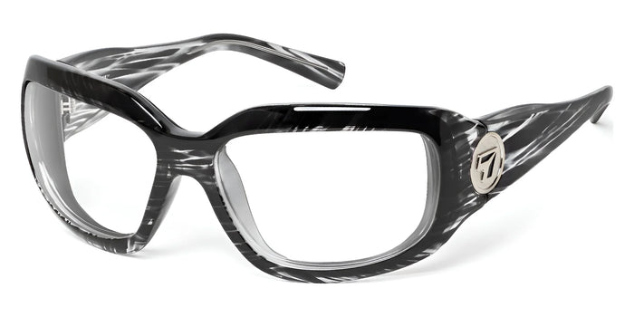 7eye SHASTA Eyeglasses | Size 58 / Black Stripe Tortoise / Clear