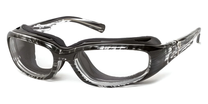7eye SIERRA Eyeglasses | Size 59 / Black Stripe Tortoise / Clear