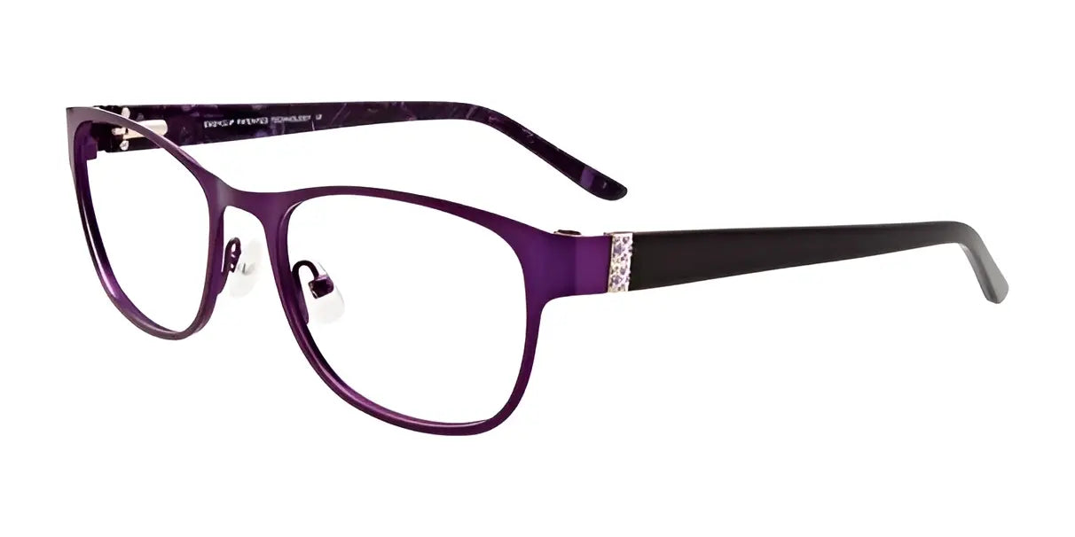 EasyClip EC314 Eyeglasses with Clip-on Sunglasses Satin Purple