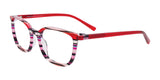 EasyClip EC503 Eyeglasses with Clip-on Sunglasses Pink Marbled & Red