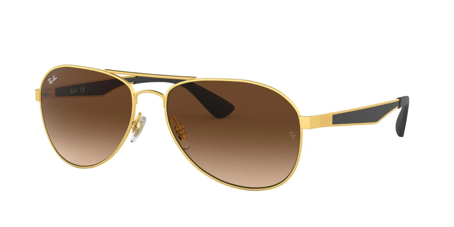 Ray-Ban RB3549 Sunglasses Matte Gold / Gradient Brown