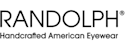 The image shows the logo of Randolph with "RANDOLPH®" written in bold, black, capital letters above the tagline "Handcrafted American Eyewear" in smaller, black, capital letters.