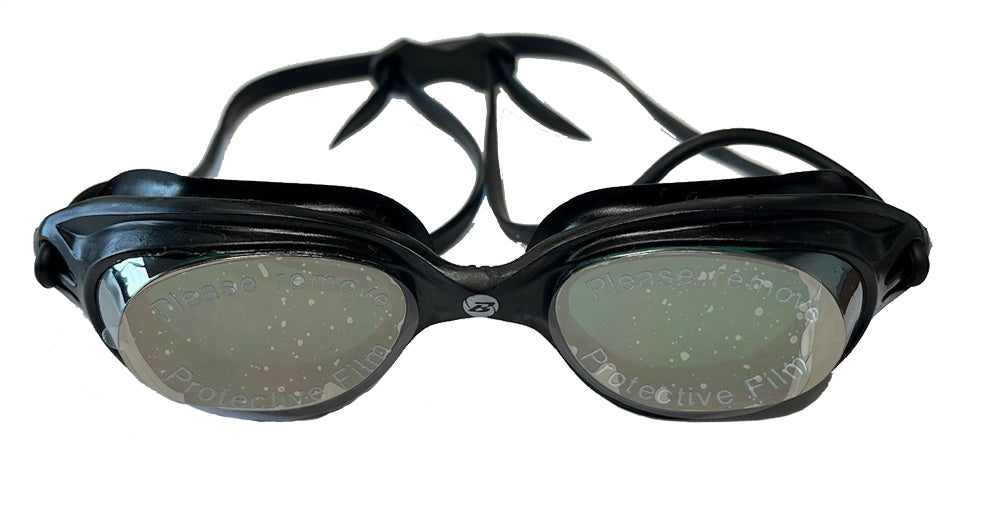 The black Barracuda Ultimate Swimming Goggles, designed with wide-angle lenses and a protective film, ensure an impeccable fit as they are displayed against a pristine white background.