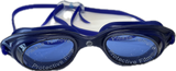 The blue Barracuda Ultimate Swimming Goggles feature wide-angle lenses with "Please remove protective film" written on them and promise the ultimate fit.