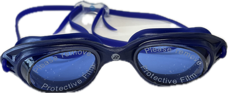 The blue Barracuda Ultimate Swimming Goggles feature wide-angle lenses with "Please remove protective film" written on them and promise the ultimate fit.