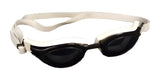 Barracuda B300 Swimming Goggles, featuring a sleek Frostfire Mirrored finish and white adjustable straps, isolated on a white background; perfect for fitness swimmers.