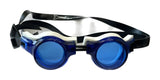 The Barracuda Standard Swimming Goggles, with their blue lenses and black and white straps, are designed for underwater visibility and eye protection. They are perfect for fitness swimmers looking to enhance their performance. The positive pressure seal ensures a comfortable, leak-free experience.