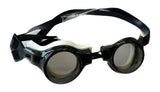 Smoke colored Barracuda Standard Swimming Goggles with dark lenses and an adjustable strap, perfect for fitness swimmers, on a white background.