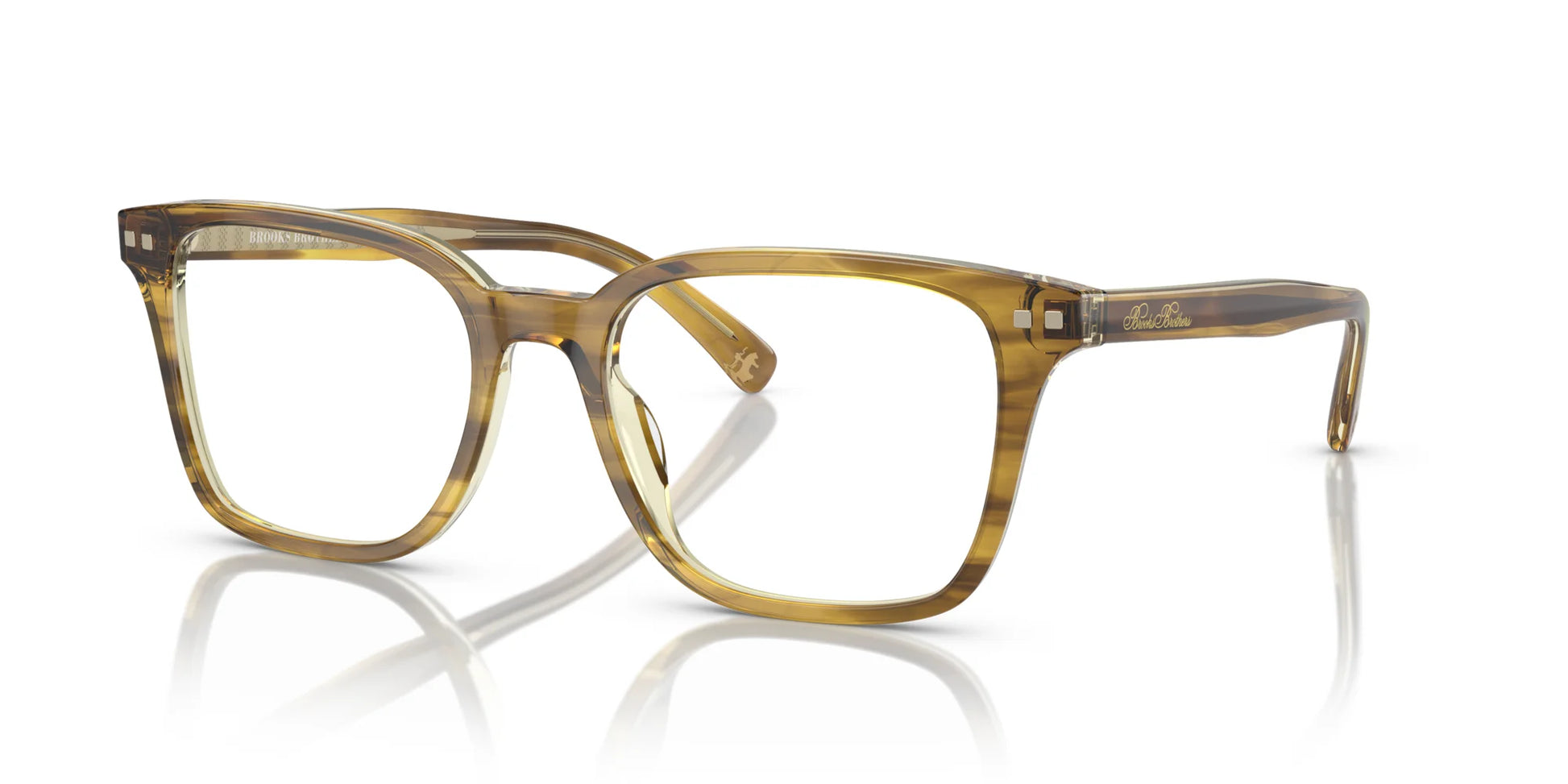 Brooks Brothers BB2058 Eyeglasses Olive Horn / Transparent Brown