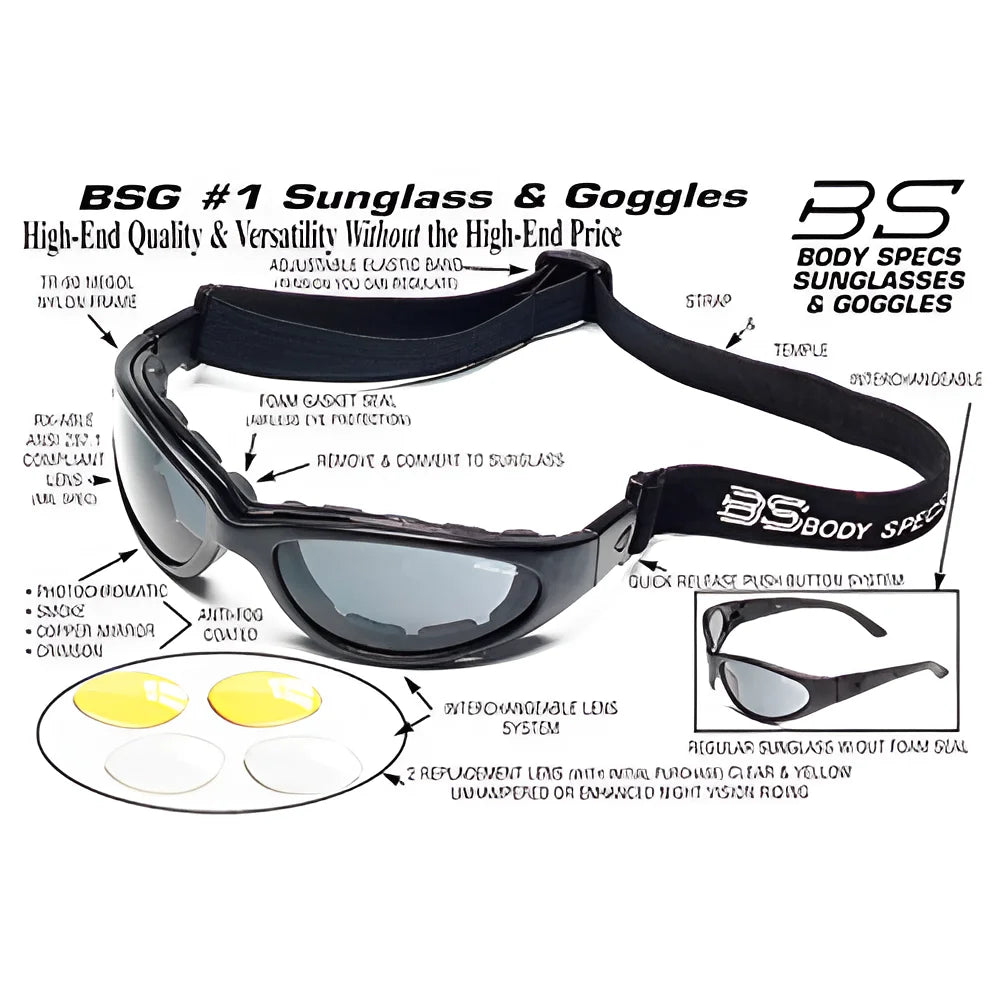 Body Specs Bsg 1 Black Smoke / Clear / Light Rust
