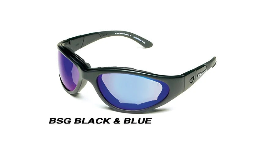 Body Specs BSG BLACK w/ Blue Thunder Lens Goggles
