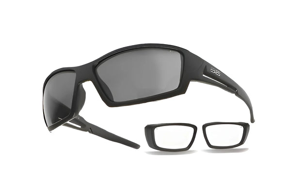 Body Specs MT-3 Matte Black-W/RX Cup Sunglasses / Black Matte / Clear, Smoke Gray