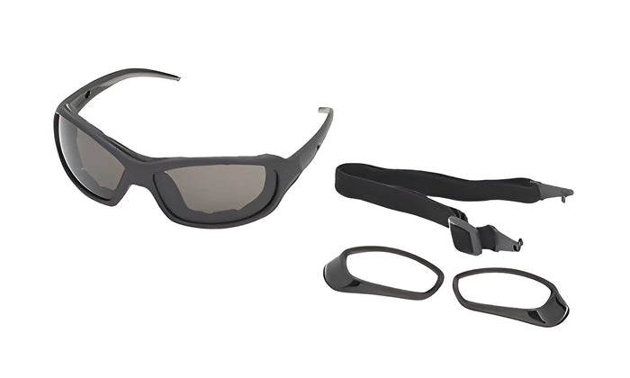 Body Specs MT-4 Black  Frame w/ RX Cup Sunglasses / Black Matte / Clear, Smoke Gray