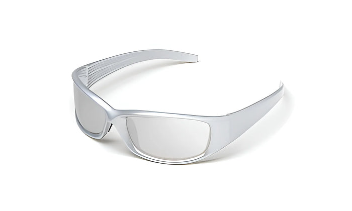 Body Specs V-8 Crystal Silver Frame Sunglasses / Silver / Silver Mirror