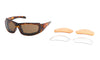 Body Specs Z-001 Demi Frame Sunglasses / Brown / Brown, Clear, Light Rust