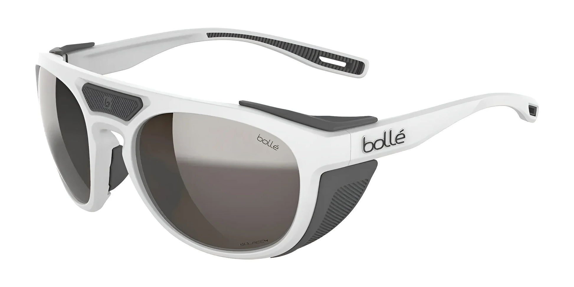 Bolle Adventurer Sunglasses White Matte II / SOLACE4 Brown Gun