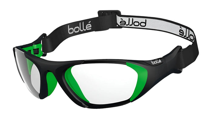 Bolle BALLER Strap Safety Glasses | Size 59 / Black Green Matte / Clear PC Platinum