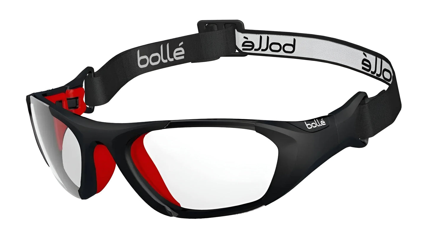 Bolle BALLER STRAP Safety Glasses Black Red Matte / Clear PC Platinum