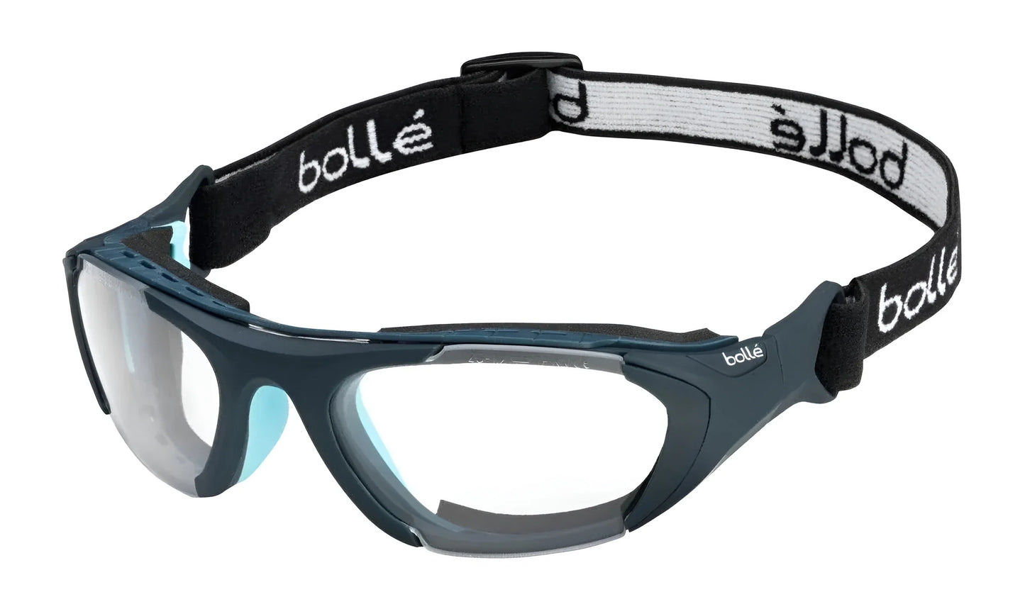 Bolle BALLER STRAP Safety Glasses Navy Light Blue Matte / Clear PC Platinum