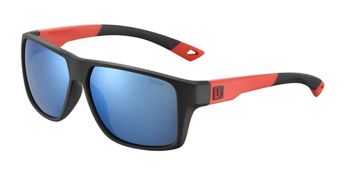 Bolle BRECKEN Floatable Sunglasses / Size 59 / Black Red Matte / HD Polarized Offshore Blue