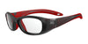 Bolle COVERAGE Safety Glasses / Black Red Matte / Clear PC Platinum / Size 52
