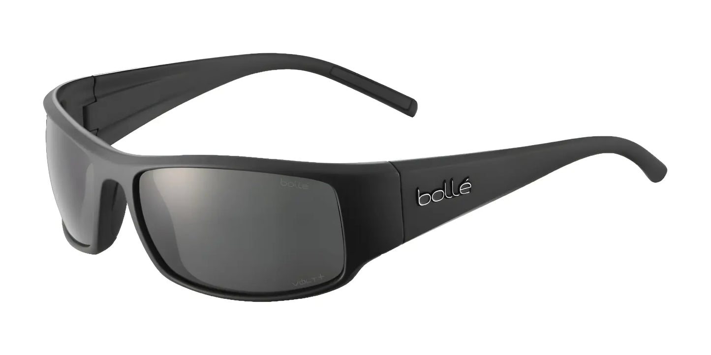 Bolle KING Sunglasses Black Matte / Sky Blue Polarized