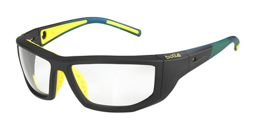Bolle PLAYOFF Safety Glasses / Size 64 / Black Orange Matte / Photochromic PC Flash Fire AF