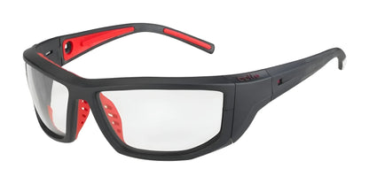 Bolle Playoff Safety Glasses Navy Fluo Red Matte / Photochromic PC Grey AF
