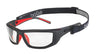 Bolle PLAYOFF Safety Glasses | Size 64 / Black Orange Matte / Photochromic PC Flash Fire AF