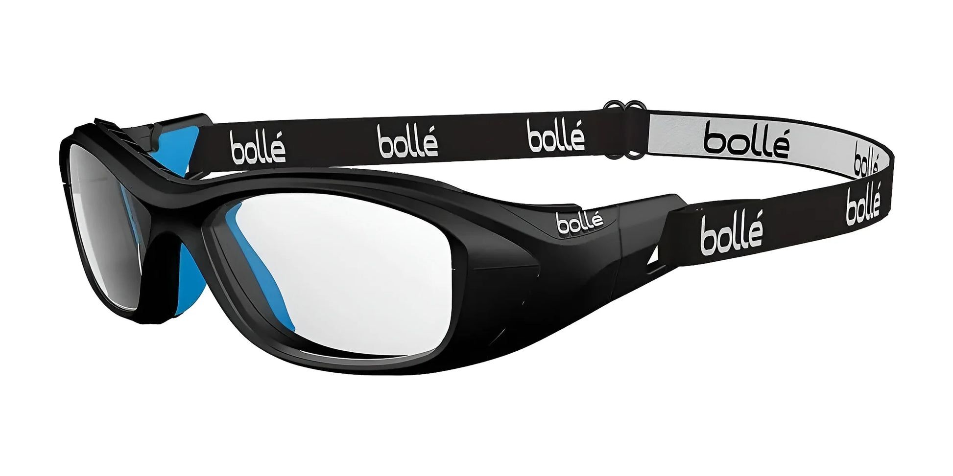 Bolle SWAG STRAP Safety Glasses Black Electric Blue Matte / Clear PC Platinum