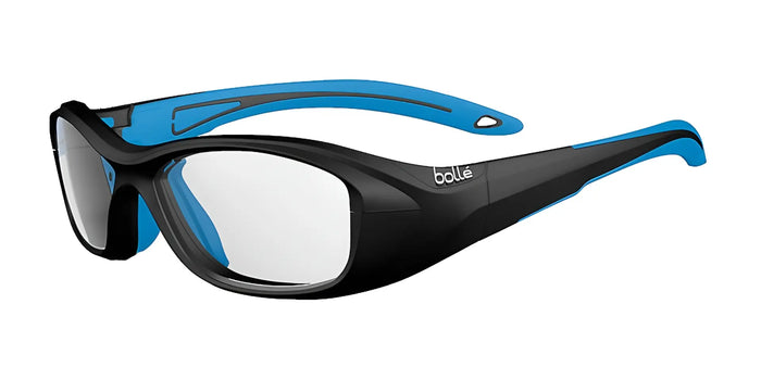 Bolle SWAG Safety Glasses / Black Electric Blue Matte / Clear PC Platinum / Size 53