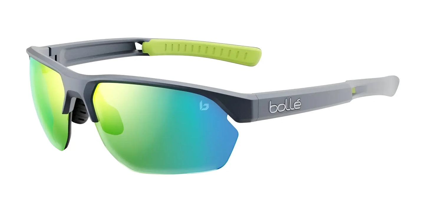 Bolle VICTUS Sunglasses Steel Blue Metallic / Jade Green Polarized