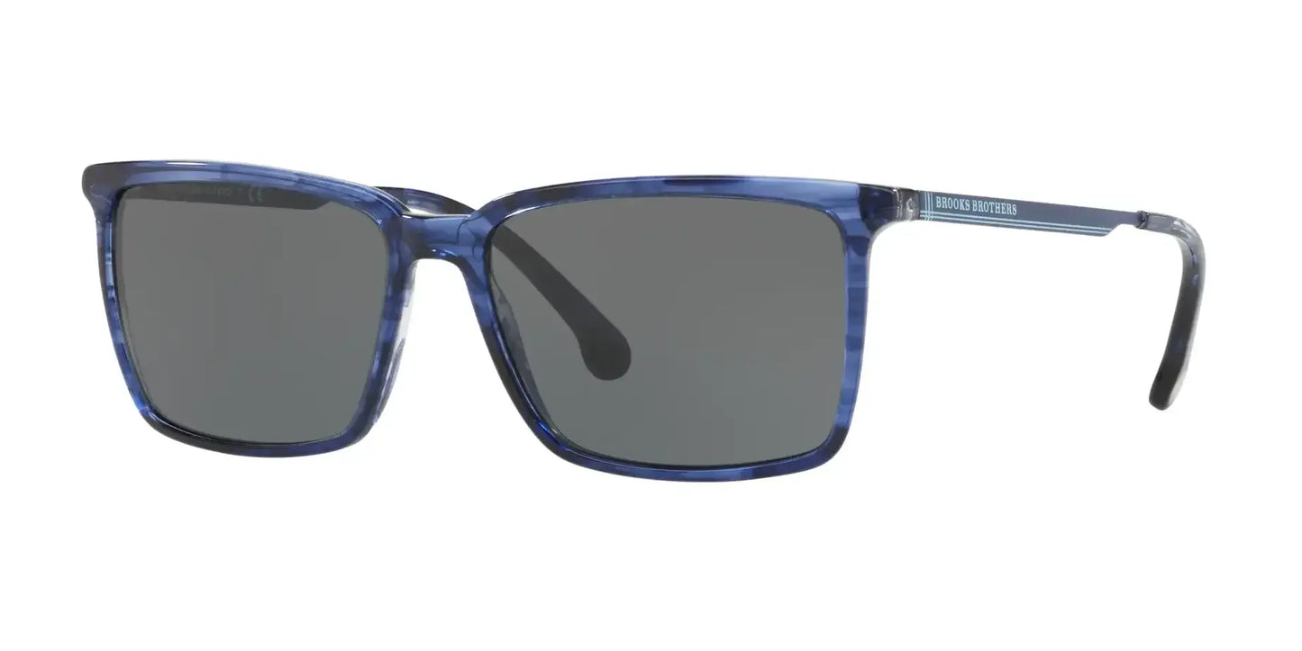 Brooks Brothers BB5038S Sunglasses Navy Horn / Solid Grey Blue