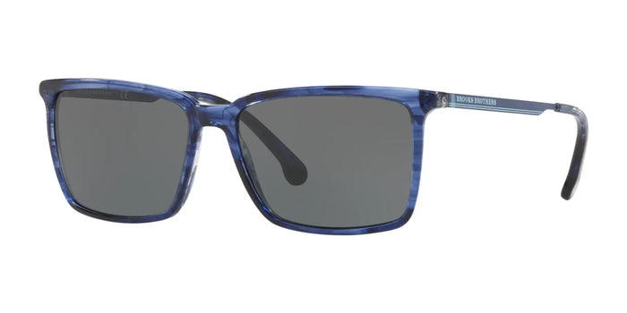 Brooks Brothers BB5038S Sunglasses | Size 58 / Navy Horn / Solid Grey Blue (3N 11%) №614087