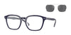 Brooks Brothers BB5049 Eyeglasses with Sun-clips | Size 55 / Navy/Clear / Gunmetal Mirror (3N 11.2%) №61636G