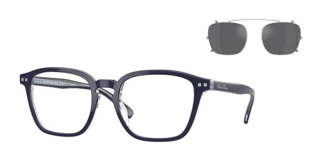 Brooks Brothers BB5049 Eyeglasses with Sun-clips Navy / Clear / Gunmetal Mirror