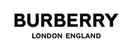 The image shows the Burberry logo, which features the brand name "Burberry" in bold, uppercase black letters. Below it, "London England" is written in smaller, uppercase black letters. The background is white.