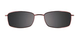 Cargo C5027 Eyeglasses with Clip-on Sunglasses, featuring rectangular polarized black lenses and thin red frames, displayed on a white background.