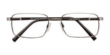 Rectangular Cargo C5039 Eyeglasses featuring a sleek black and silver metallic frame, designed for prescriptions, shown from the front on a white background.