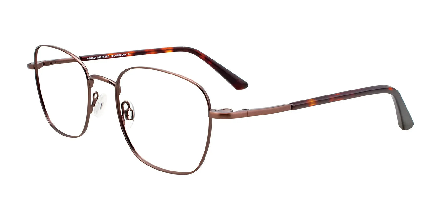 Cargo C5045 Eyeglasses with Clip-on Sunglasses Satin Brown