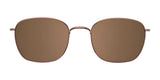 The Cargo C5045 Eyeglasses with Clip-on Sunglasses in size 53 feature brown-tinted lenses and a sleek, thin metal frame set against a white background, highlighting their durable design.